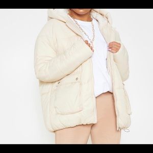 Cream puffer jacket